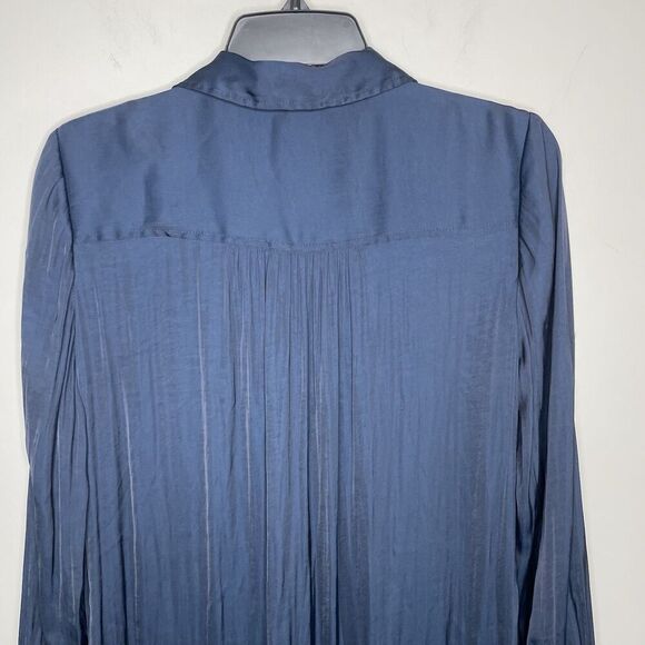 MADEWELL Midi Dress Women Medium Deep Indigo NEW Satin Utility NR775 *No Belt* - Picture 10 of 14